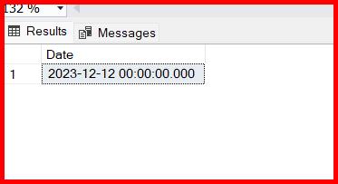 Picture showing the output of the Parse function in SQL server